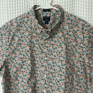 J. Crew Men’s Slim Flex Washed Multicolor Floral Button Down Shirt Size Large